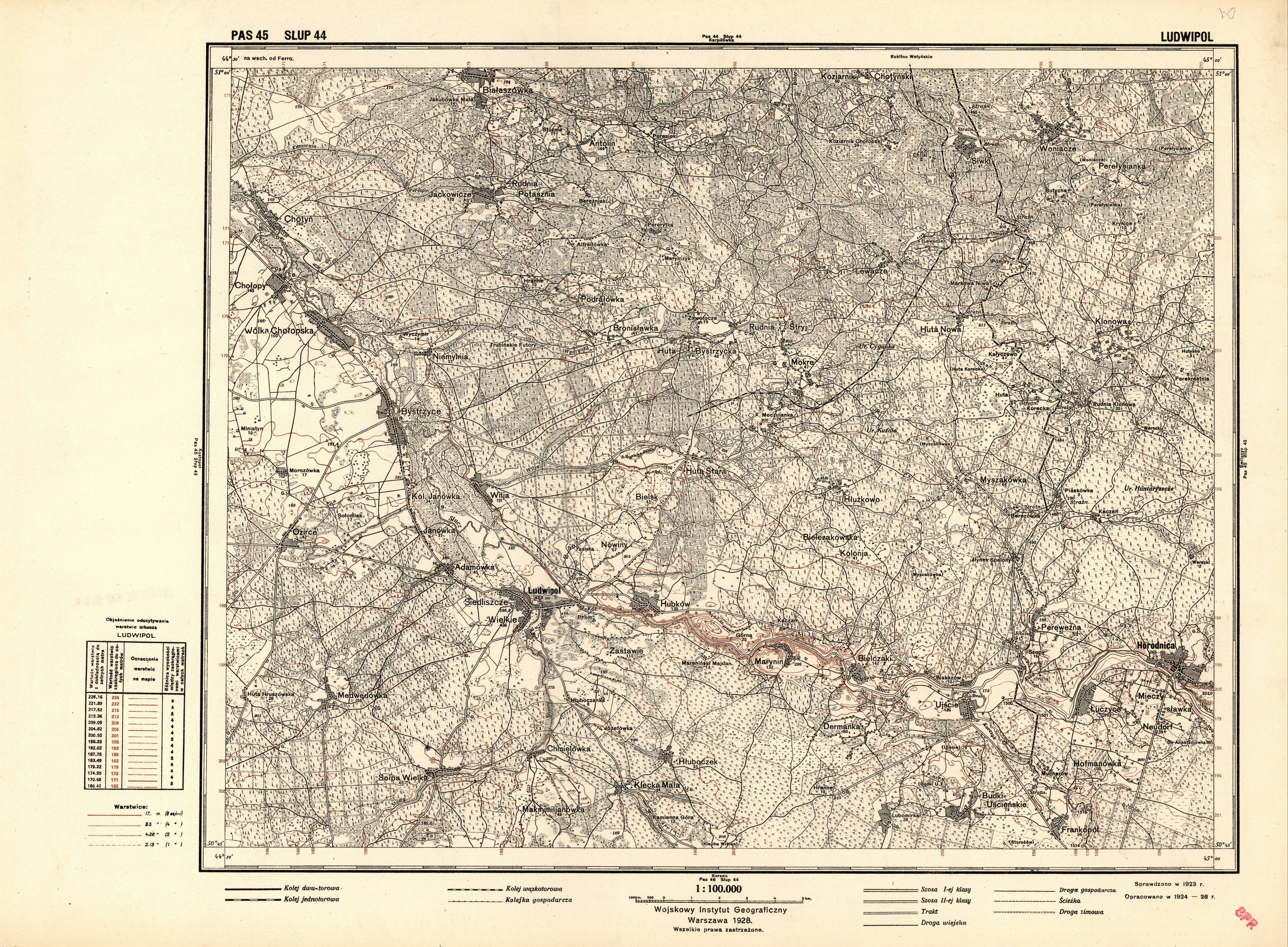 Карта польши 1930 года