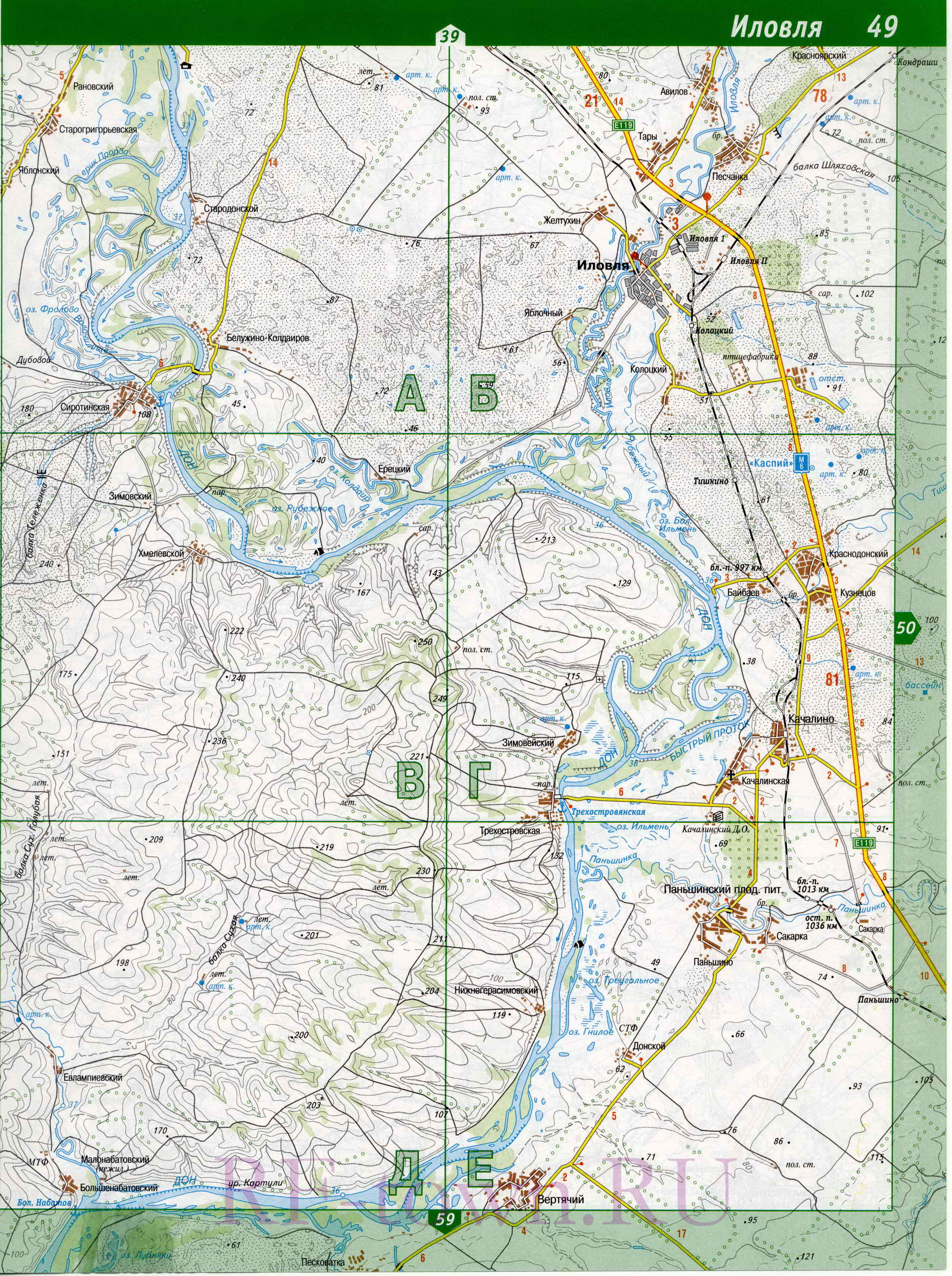 Карта иловлинского района волгоградской области с населенными пунктами