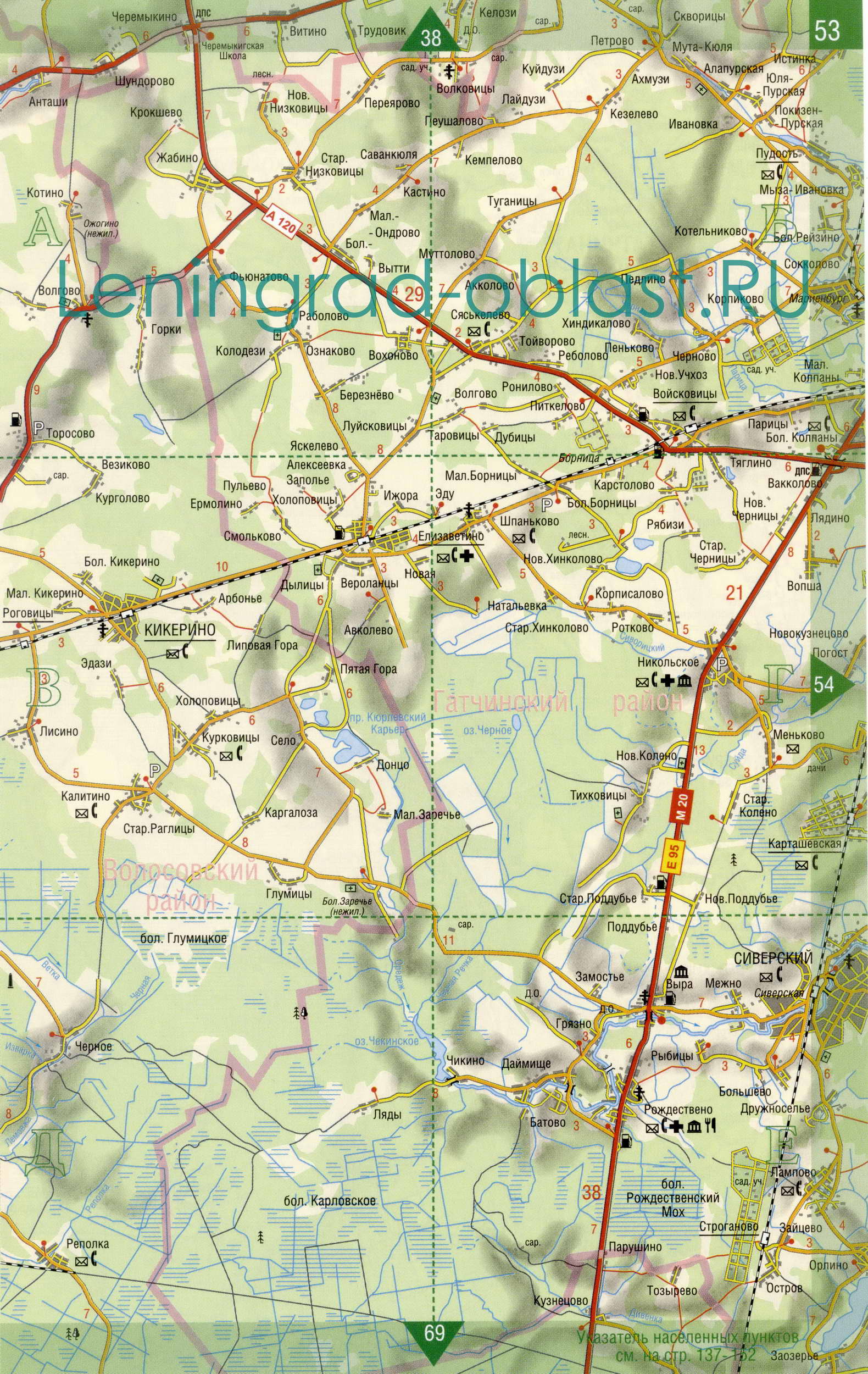 Карта волосовского района ленинградской области подробная
