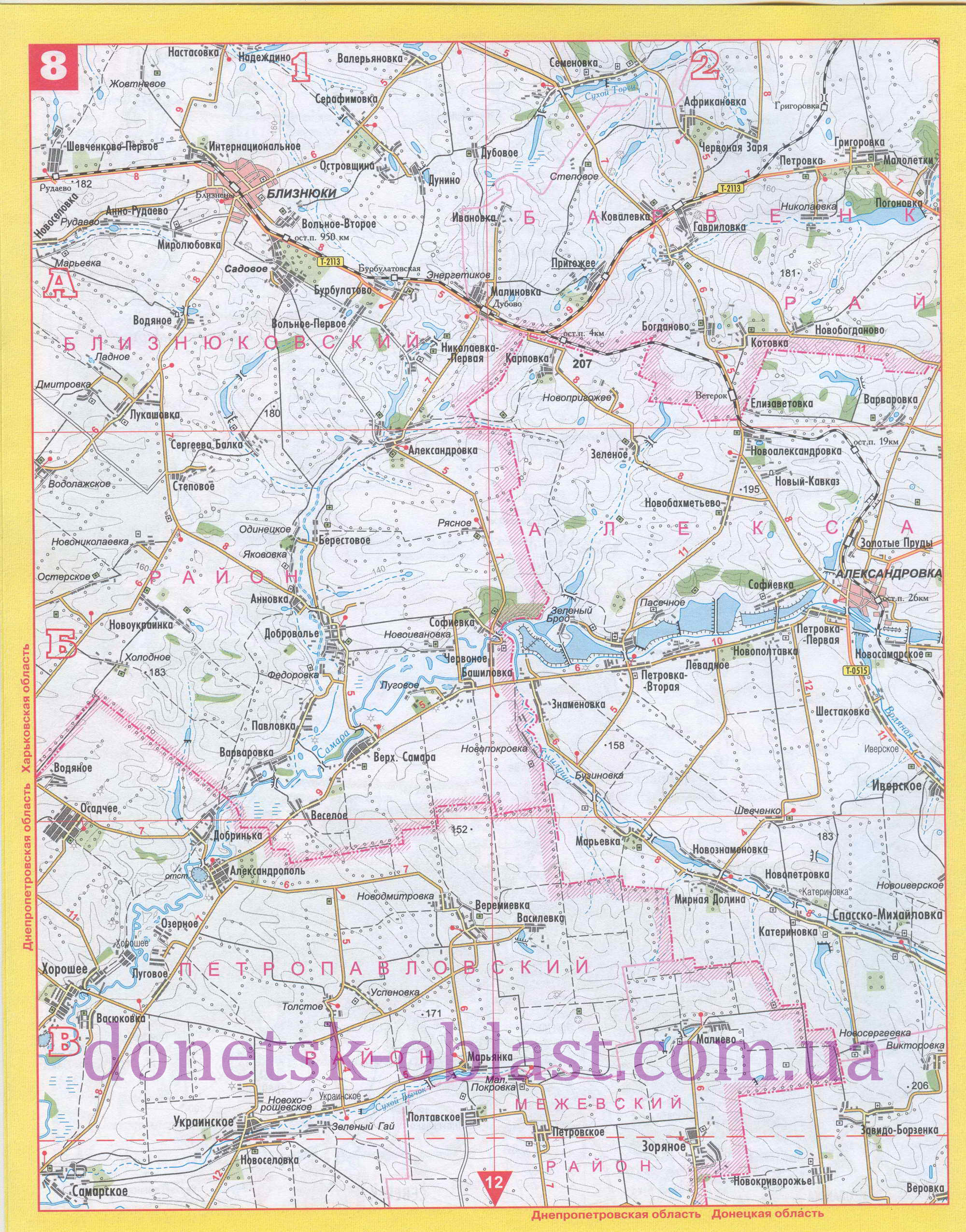 Карта днепропетровской области и донецкой