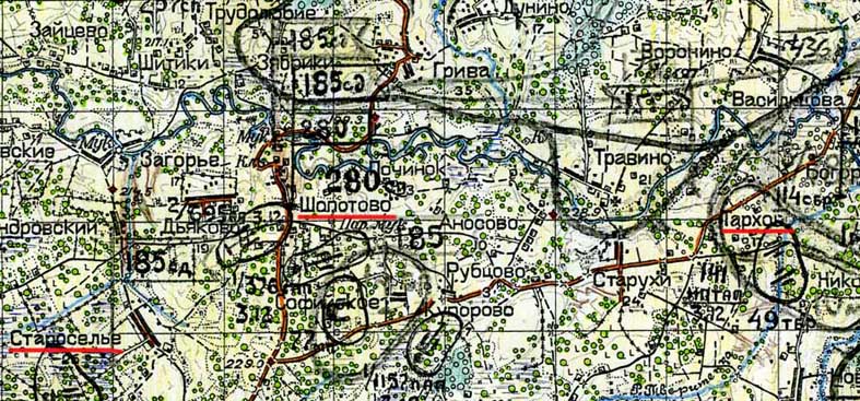 Карта оленинского района калининской области 1942 года