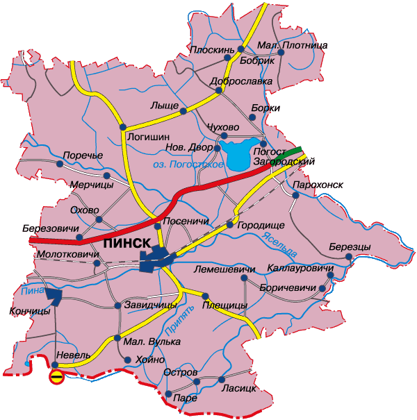 Карта пинского. Пинский район карта.