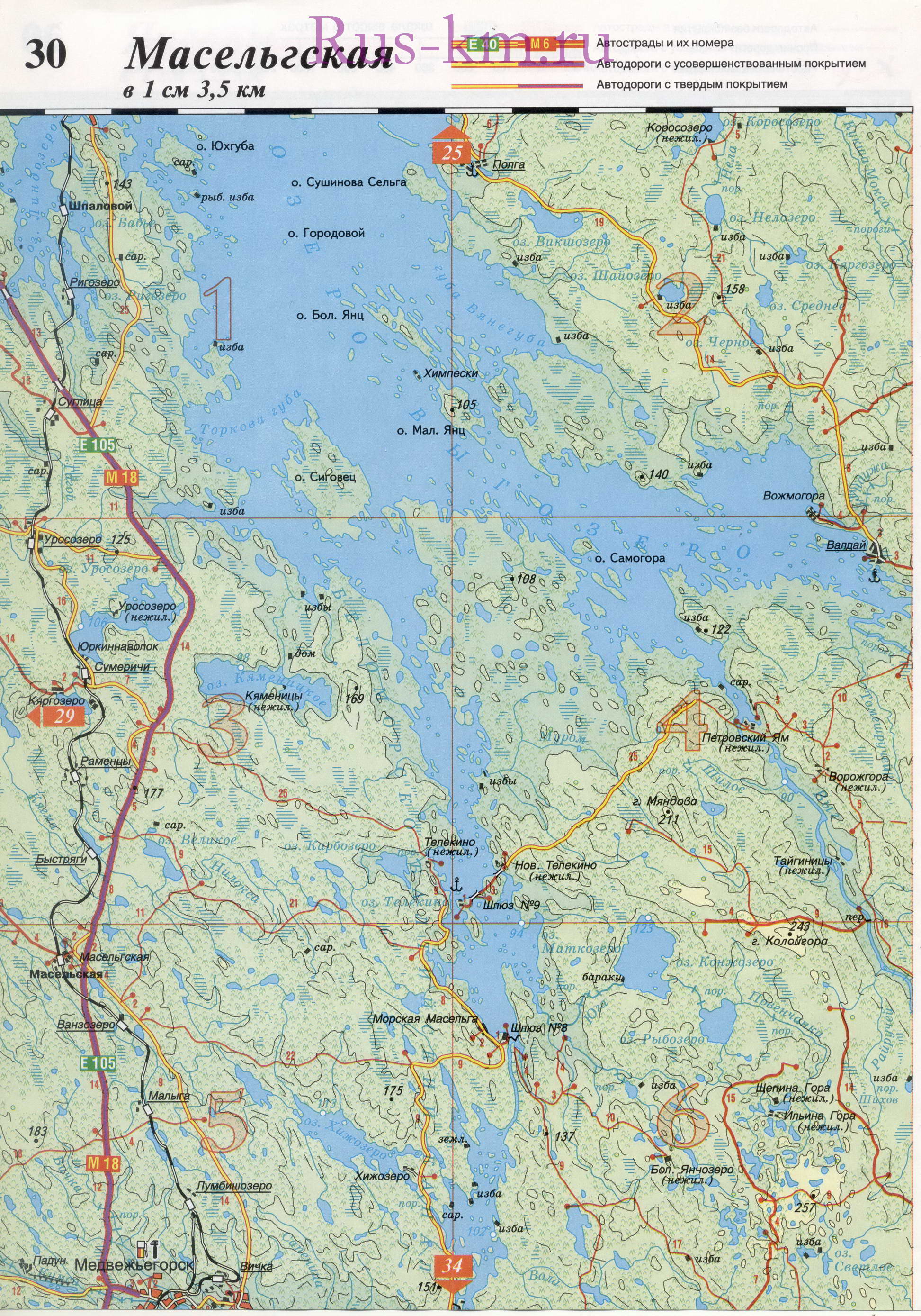 Карта медвежьегорского района подробная