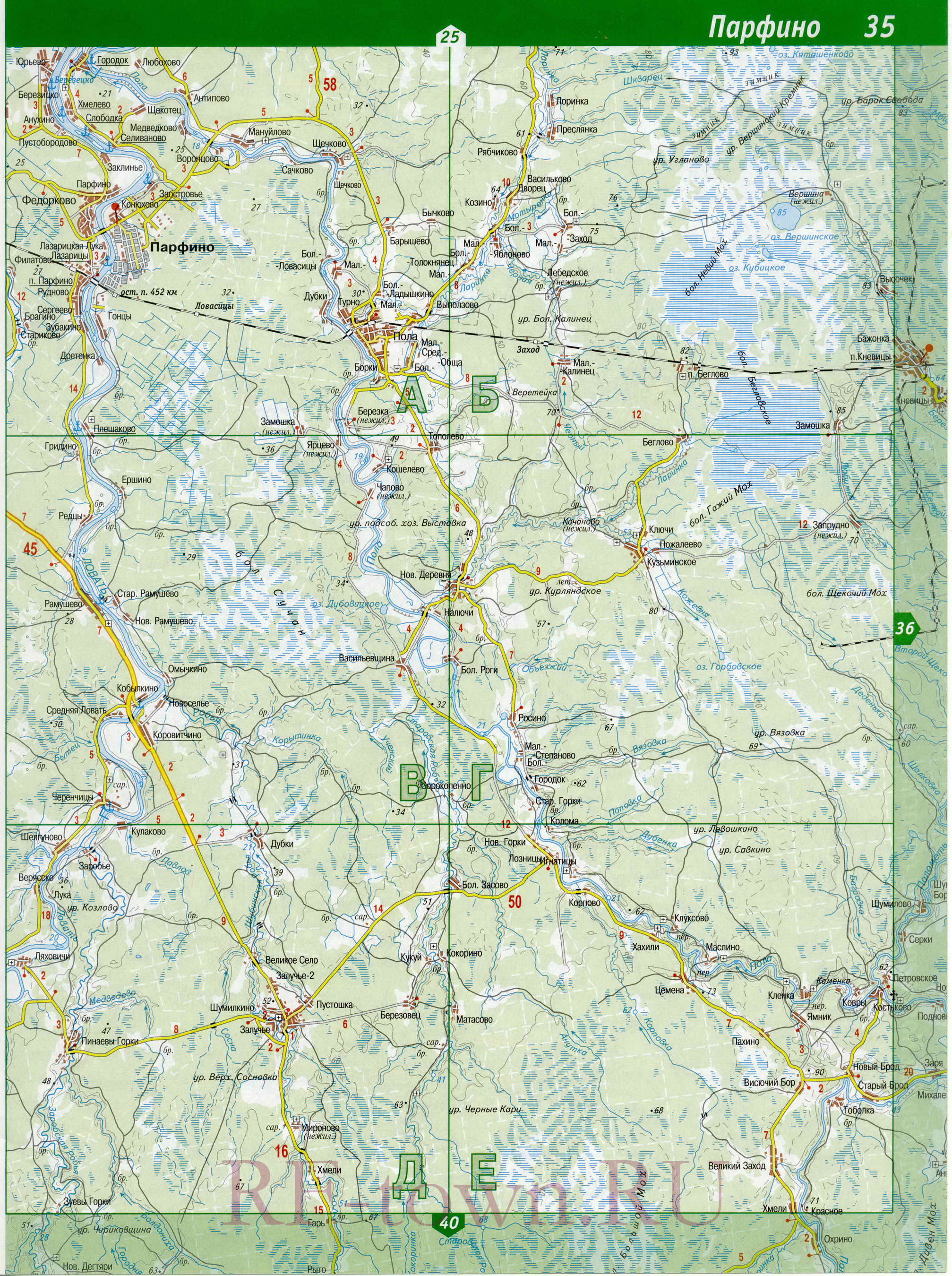 Карта парфино новгородской области