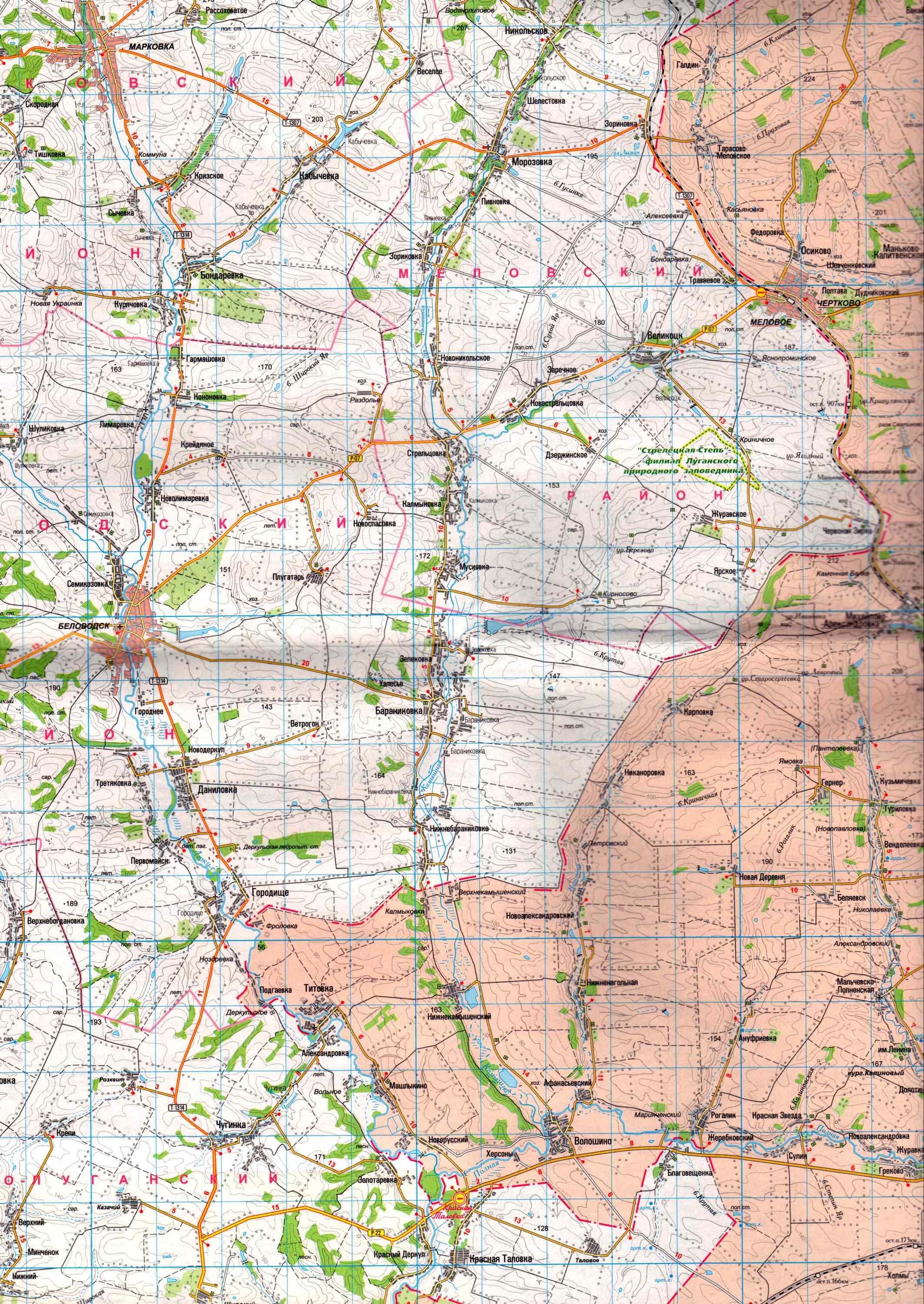 Меловский район луганской области карта