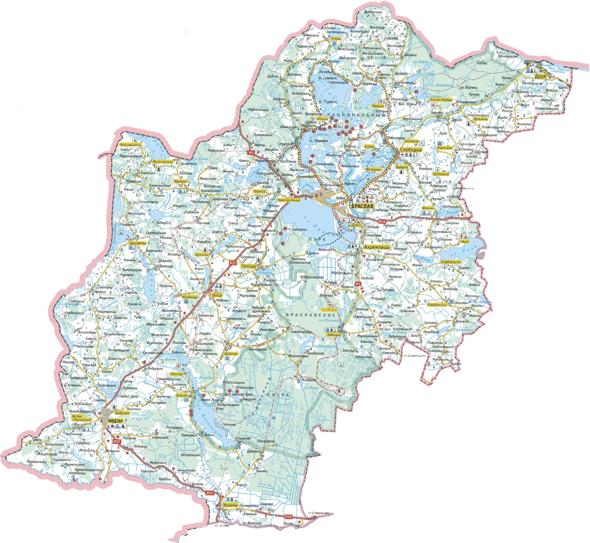 Карта белоруссия браславские озера