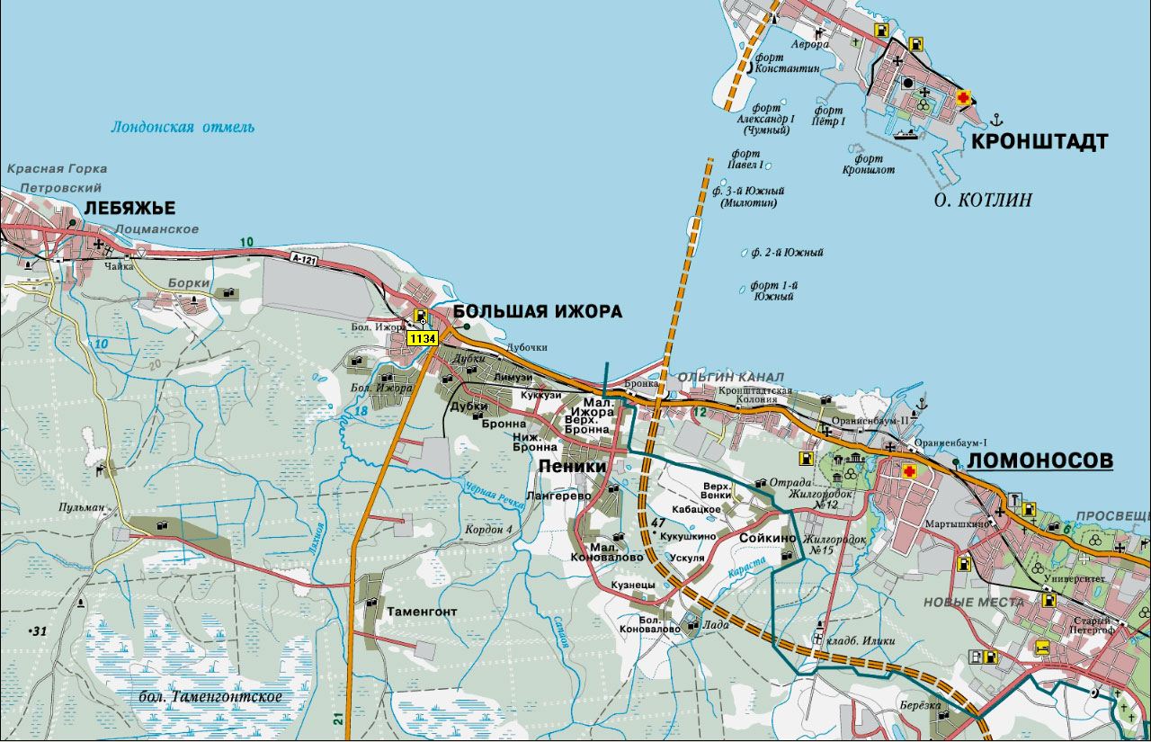Карта ленинградской области большая ижора