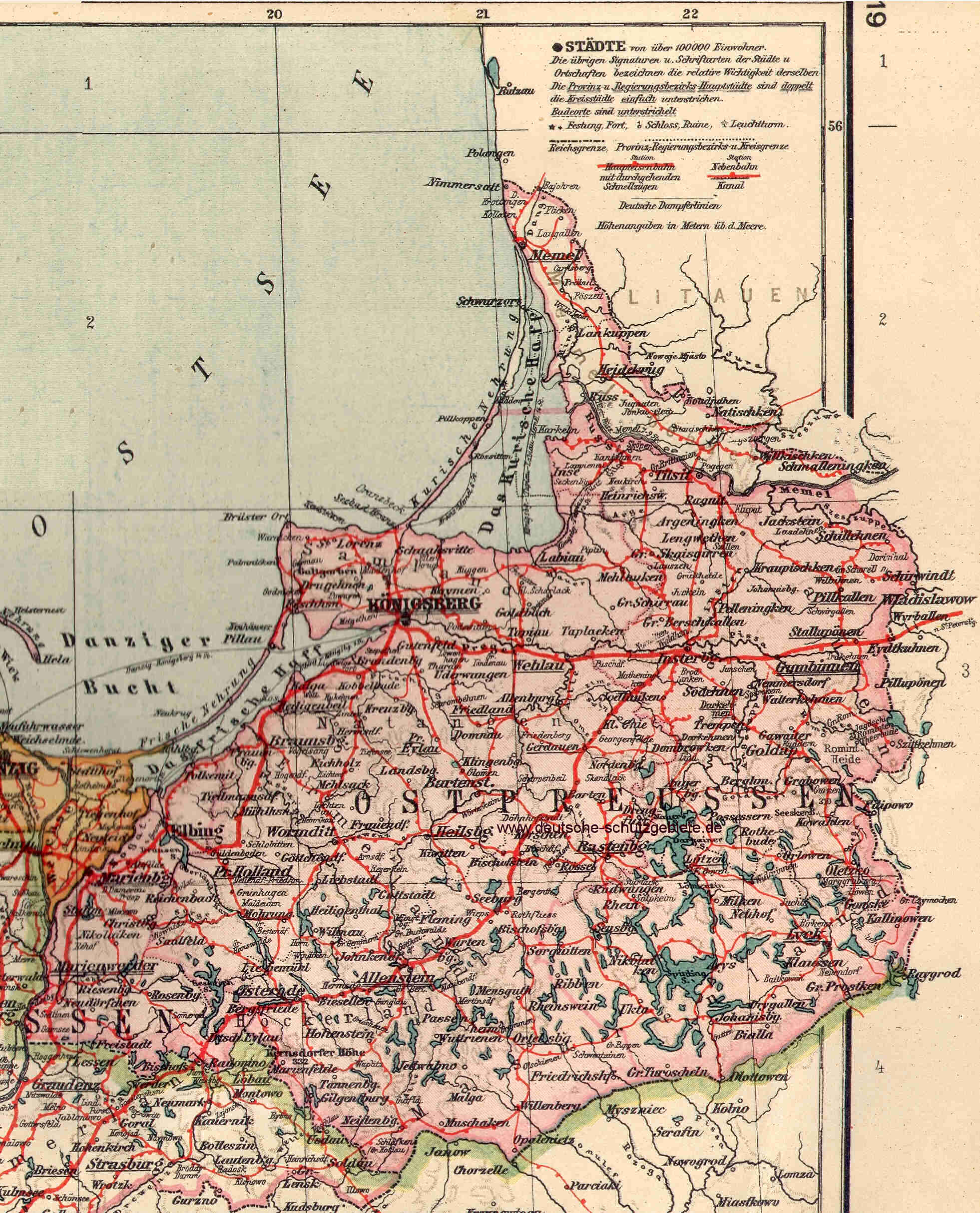 Карта восточной пруссии 1937