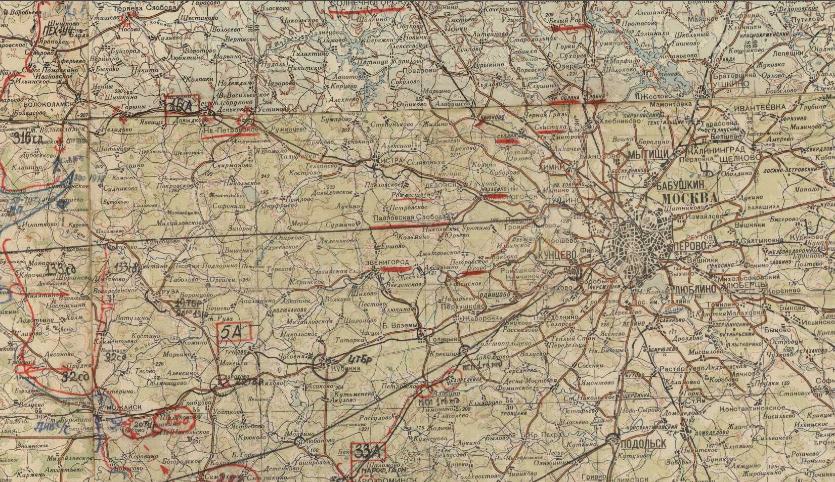 Карта московской области 1940 года смотреть