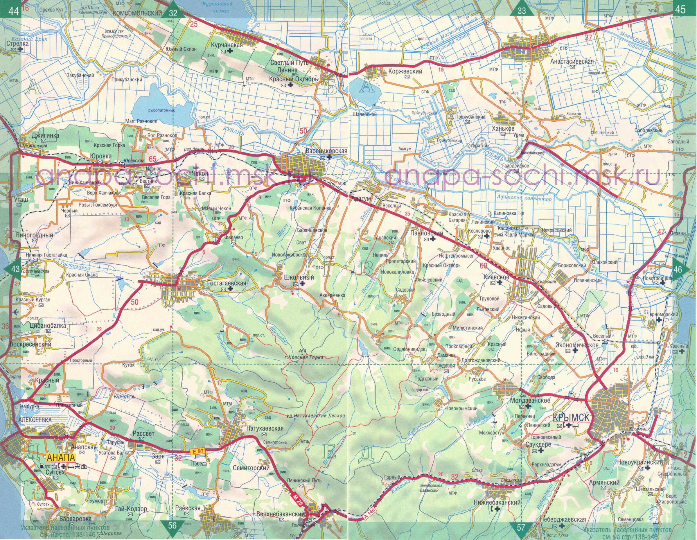 Карта крымского района краснодарского края с населенными пунктами